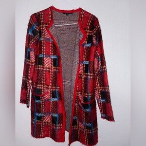 Signature Studio Red Plaid Women's Cardigan